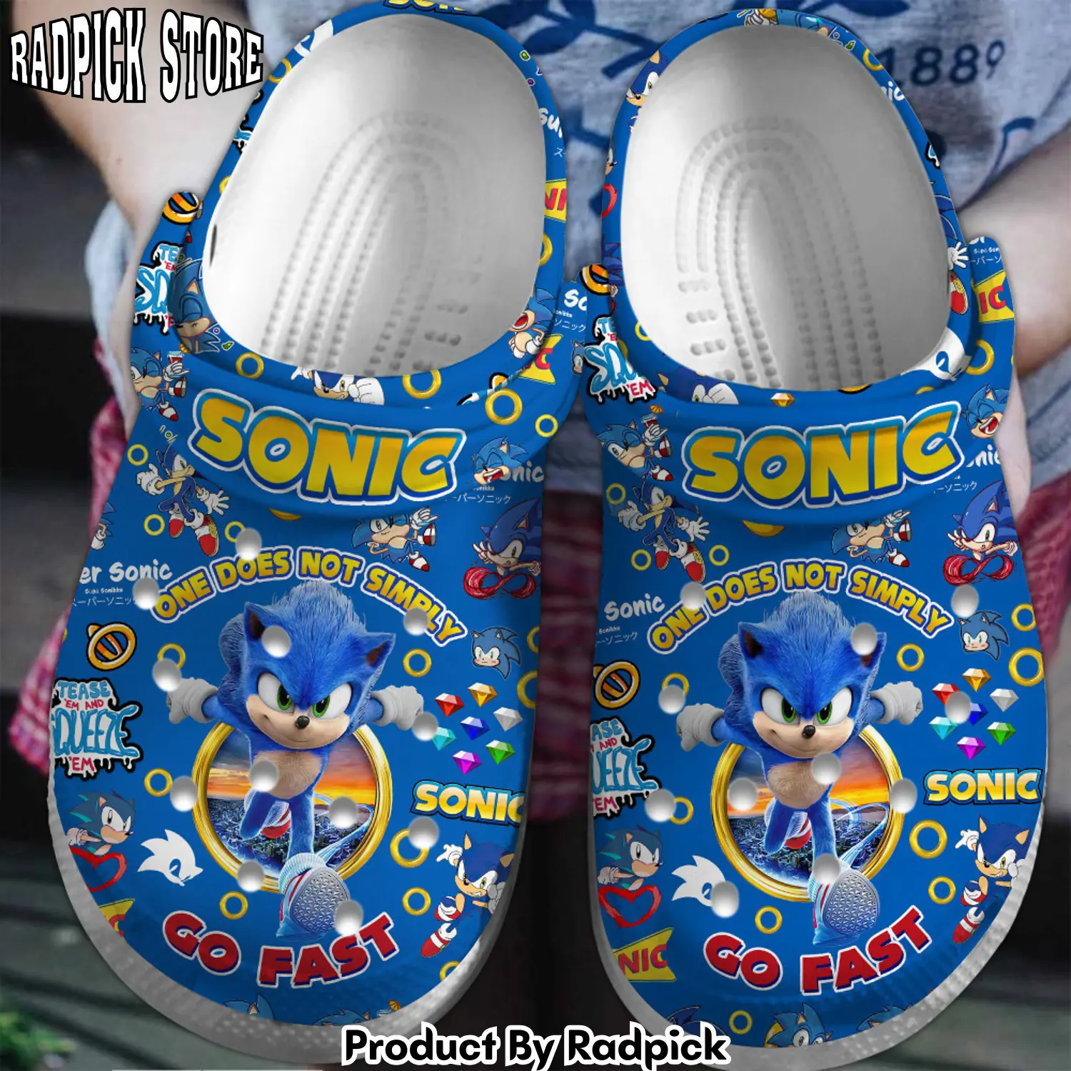 Radpick premium sonic the hedgehog game movie clogs shoes comfortable for men women b5i rp6522114